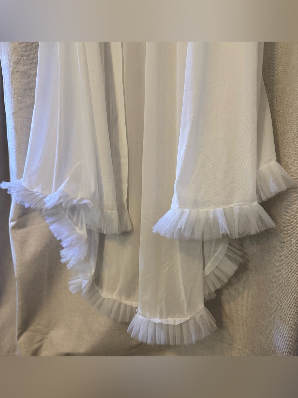 White Sheer Robe with Ruffle Trim - Picture 8 of 11